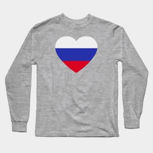 I Love Russia // Heart-Shaped Russian Flag Long Sleeve T-Shirt